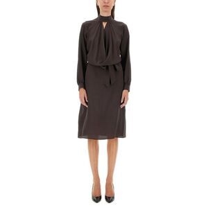KITON Women's Tie-Waist Keyhole Neck Dress Women DARK BROWN Dresses